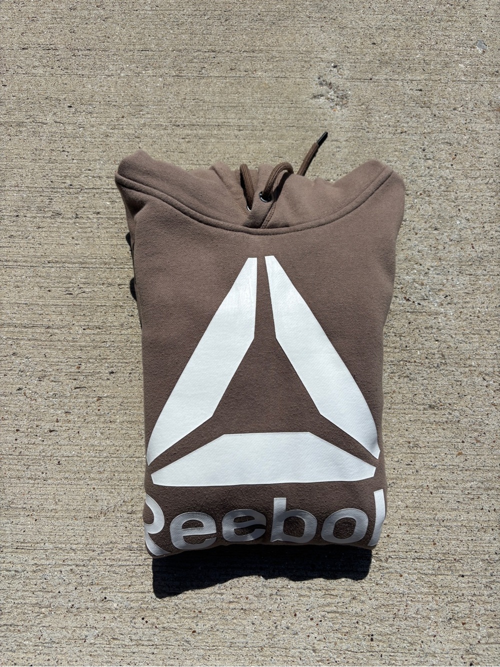 Reebok Taupe Pullover Hoodie with White Logo